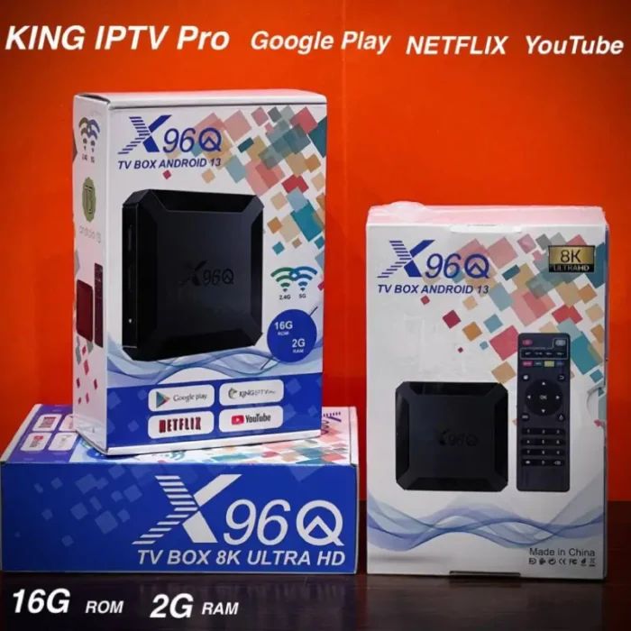 X96Q Android TV Box مع اشتراك KING IPTV Pro