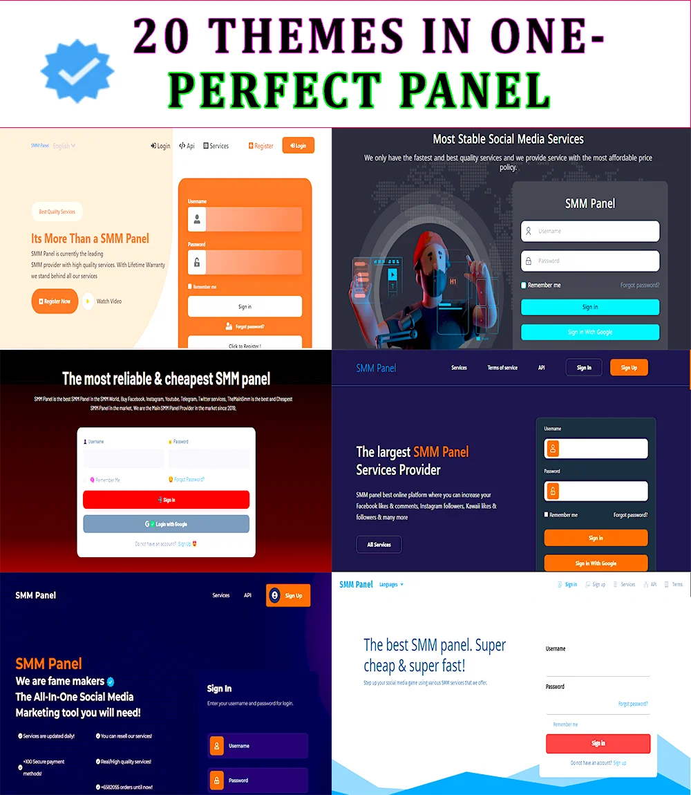 Perfect Panel – Script SMM avec 20 Thèmes Professionnels