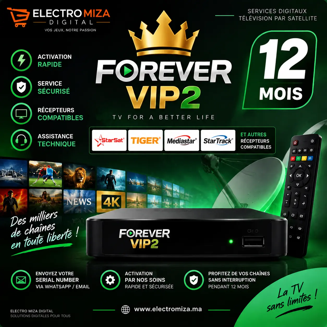 Forever VIP2 12 Mois – Renouvellement Serveur par Serial Number 4 Forever VIP2 12 Mois