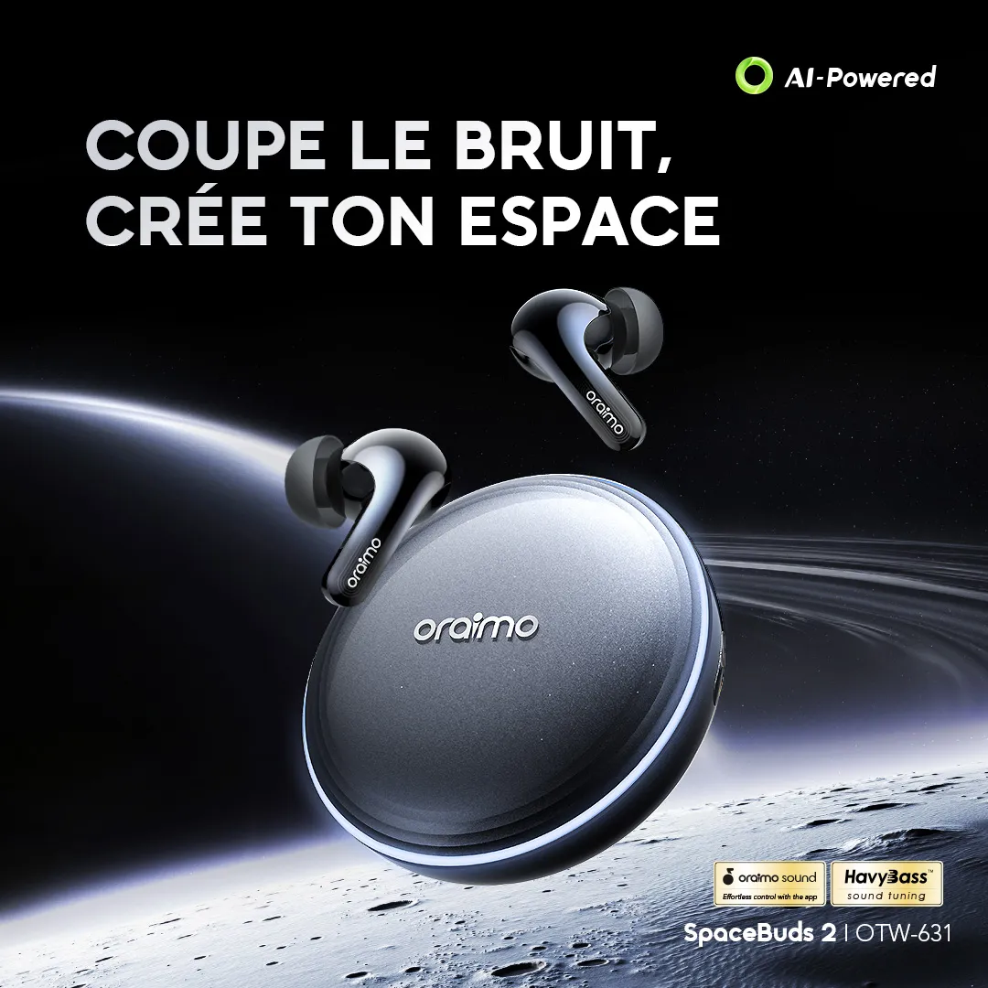 Oraimo SpaceBuds 2 OTW-631 – Écouteurs Bluetooth Sans Fil AI avec ANC 52dB 4 Oraimo SpaceBuds 2 OTW-631-2